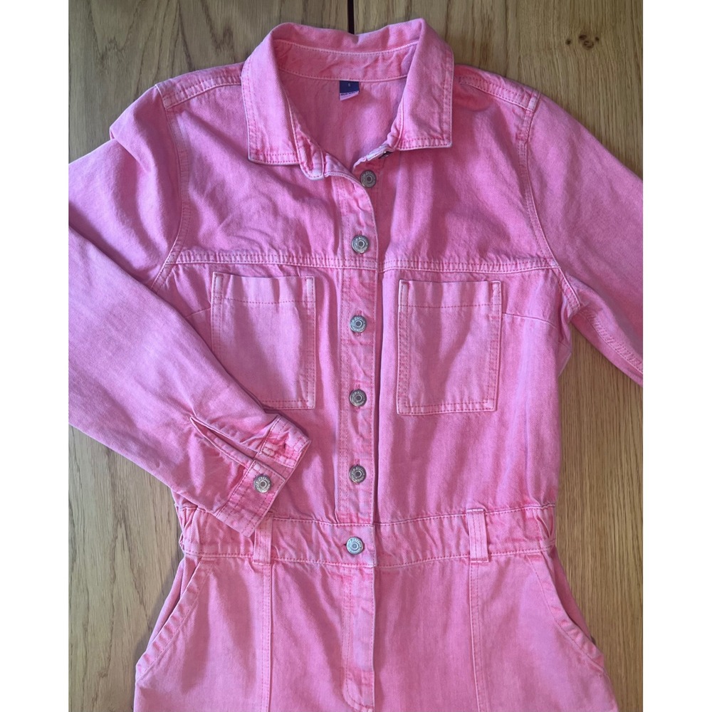 Old Navy Denim Utility Jumpsuit Womens Size S Pink Guava Workwear Boiler Suit - Picture 4 of 10